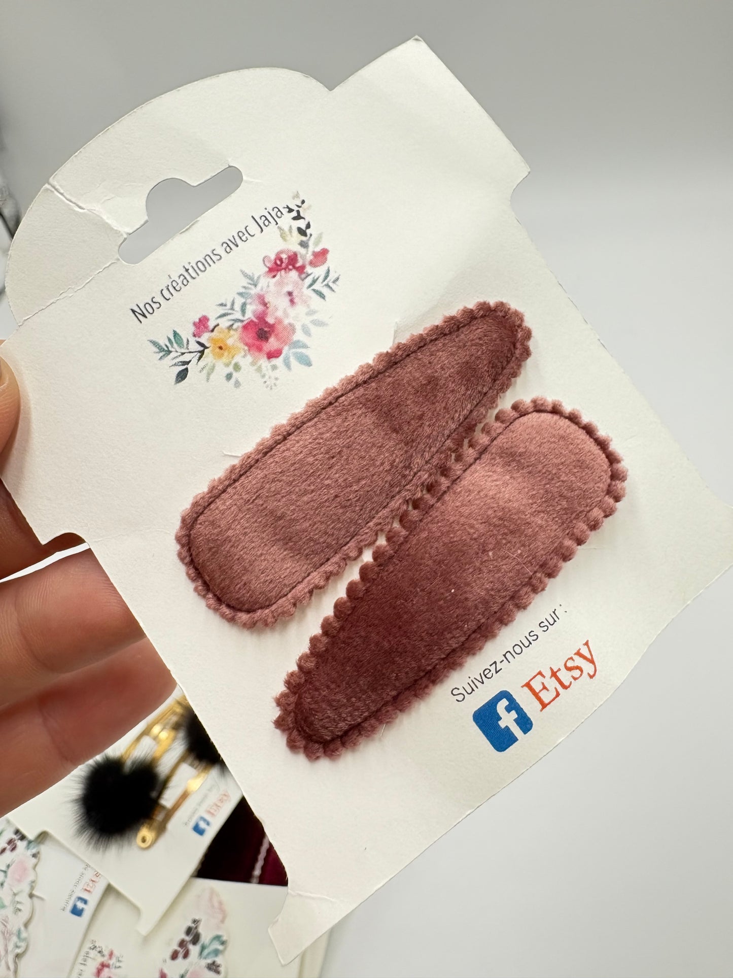 Barrettes velours duo