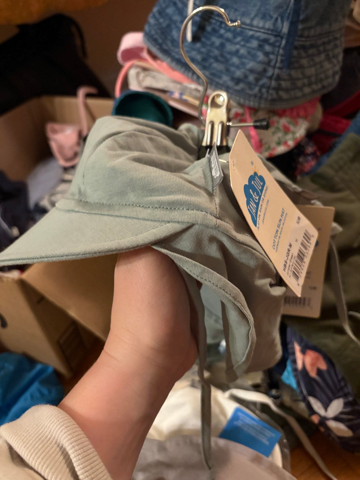 Chapeau bébé coton juniper green *NEUF