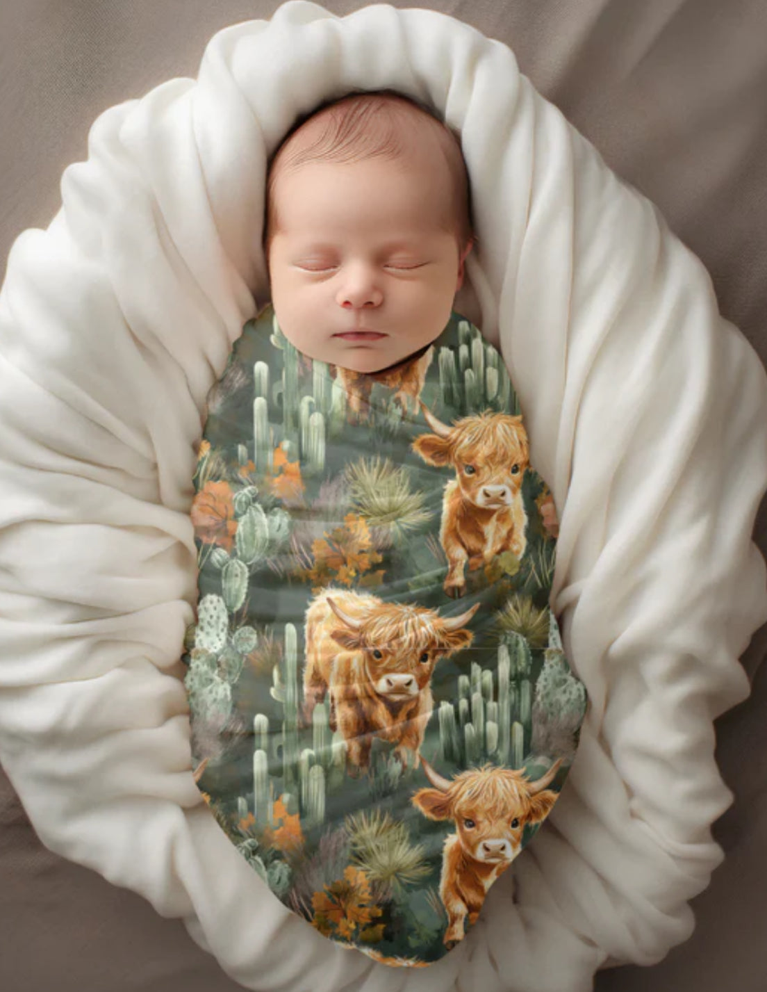 Doudou mousseline vaches highland