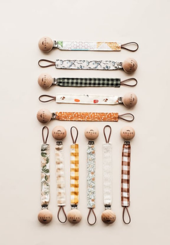 Attache suce bois Lin ligné - sauge et co - Boutique friperie le placard de Jeanne et cie