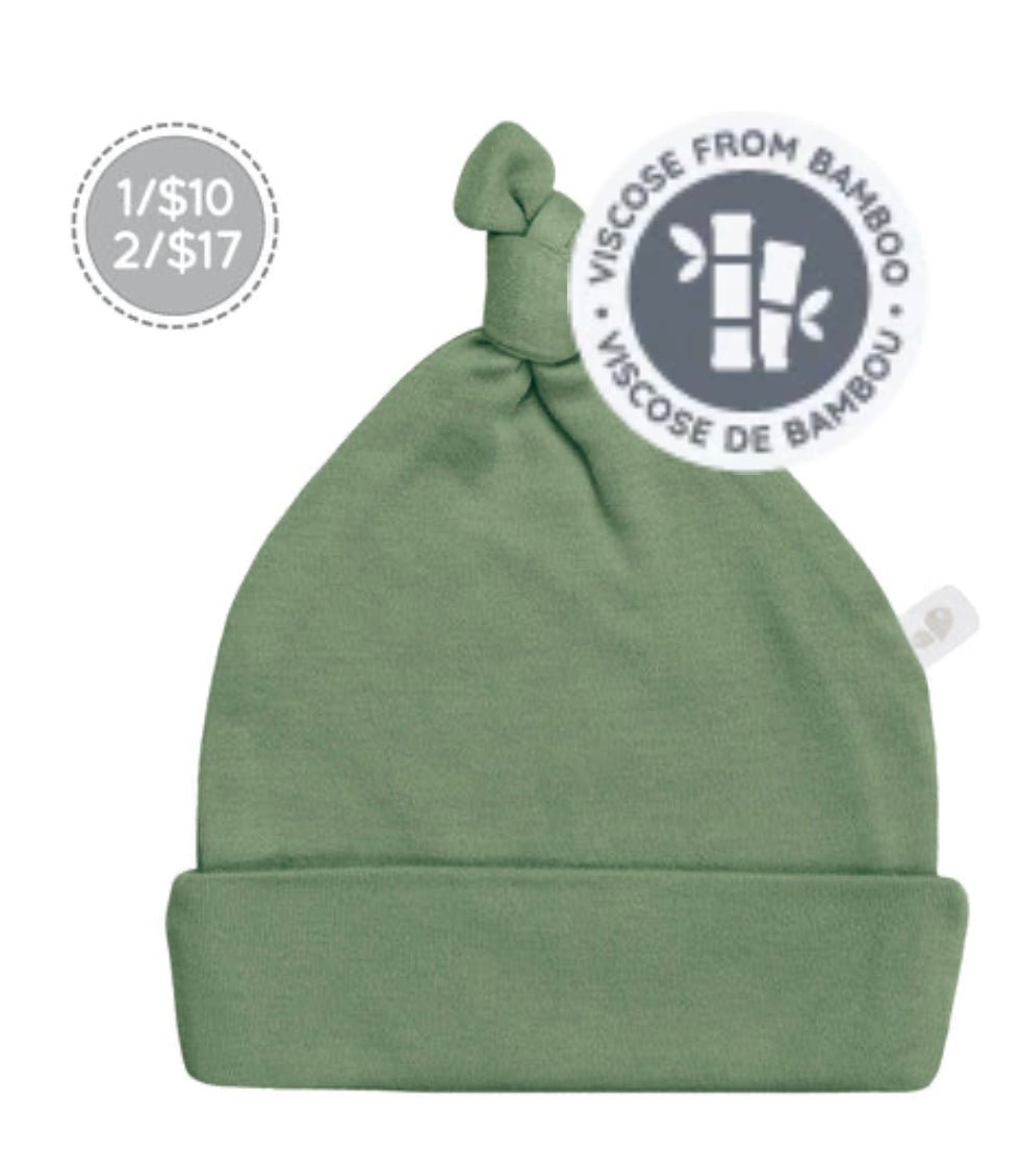Bonnet à noeud Bambou - Vert chasseur - Boutique friperie le placard de Jeanne et cie