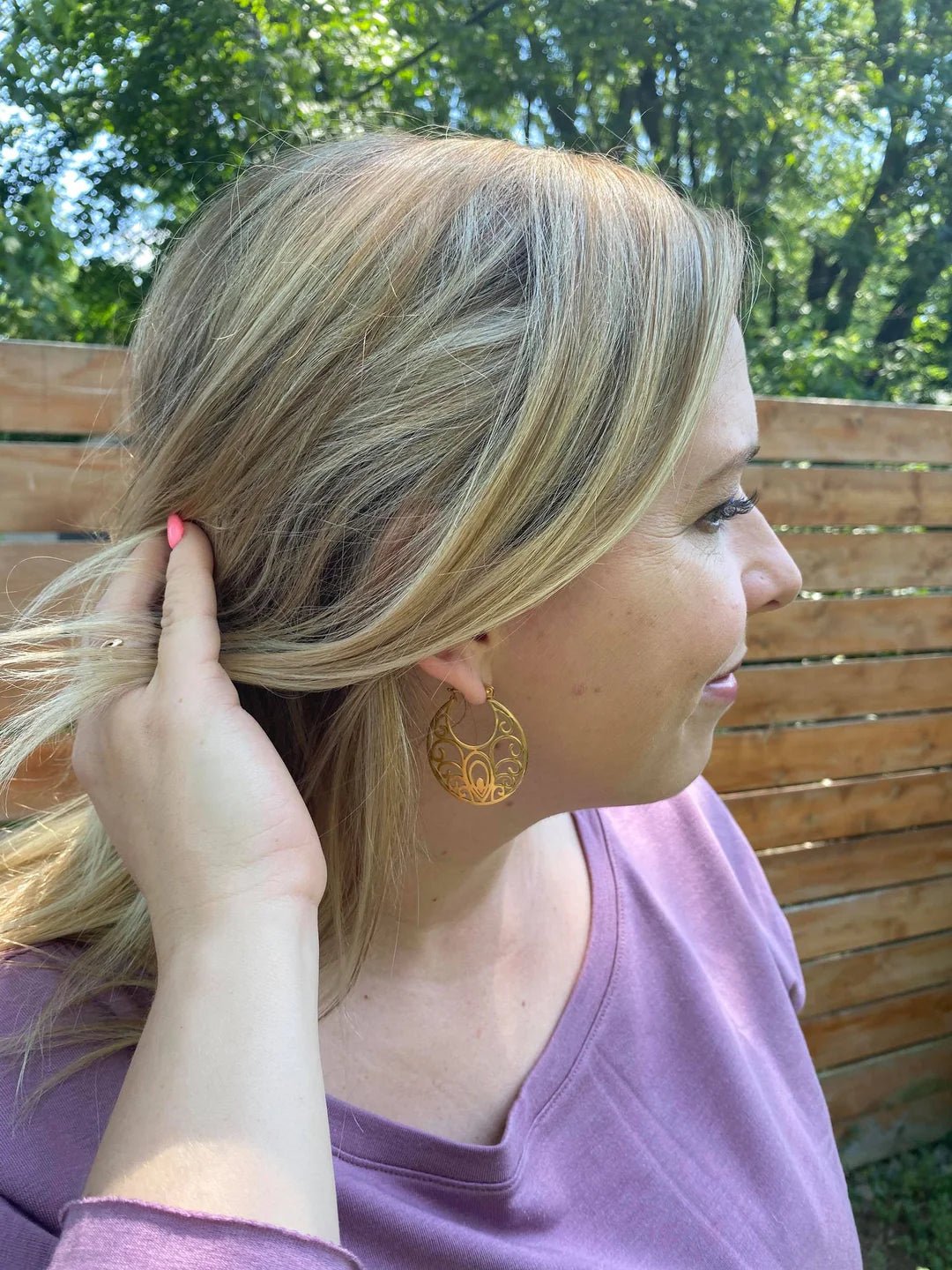 Boucles d'oreilles Damask Bijoux Sophistikate - Boutique friperie le placard de Jeanne et cie