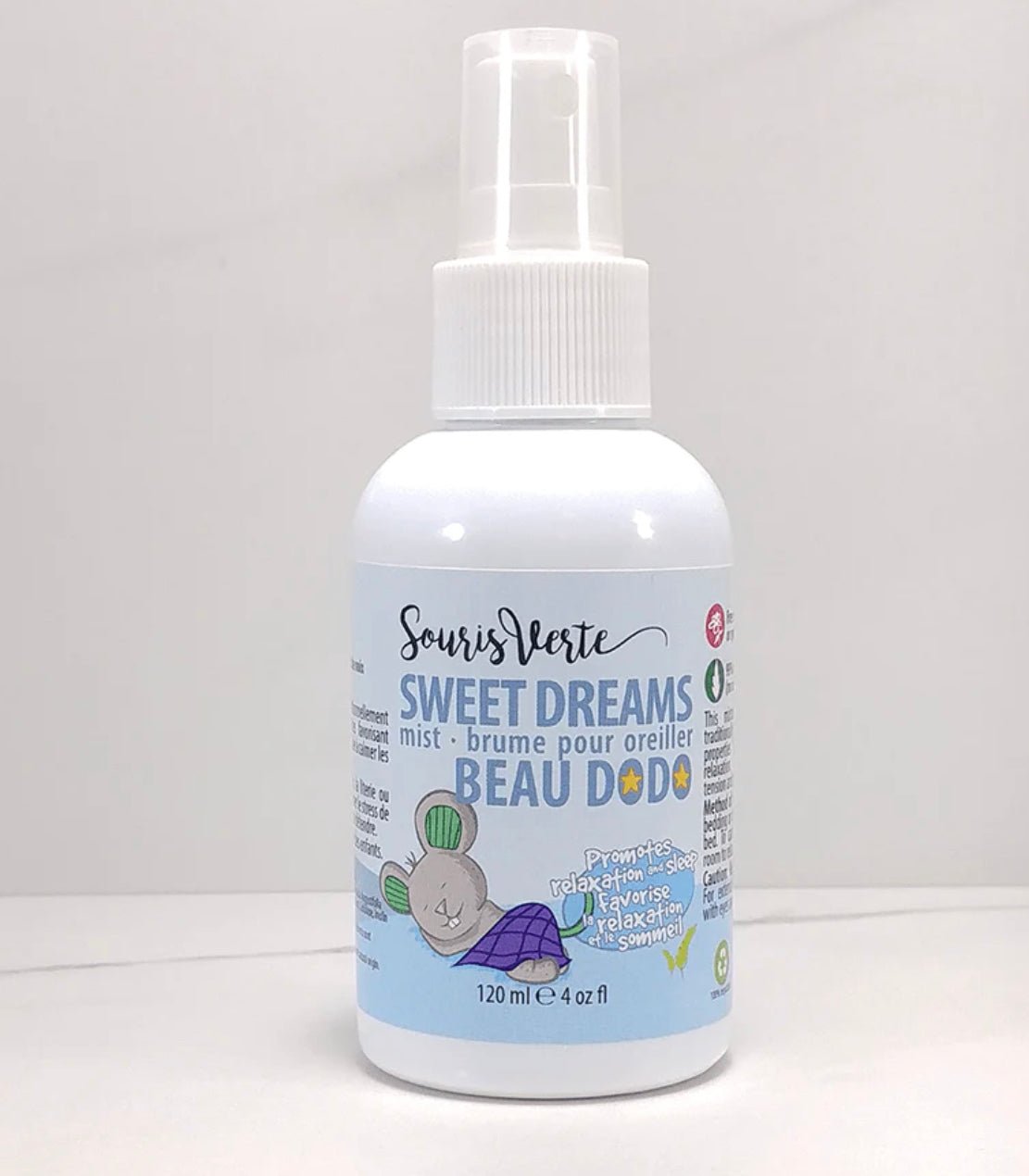 Brûme pour oreiller beaux dodo Souris verte - Boutique friperie le placard de Jeanne et cie