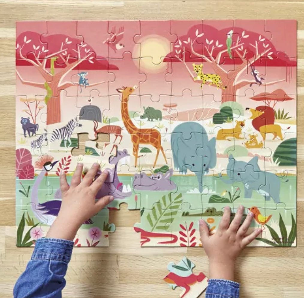 Casse-tête Réserve animalière 54 morceaux - Janod - Boutique friperie le placard de Jeanne et cie