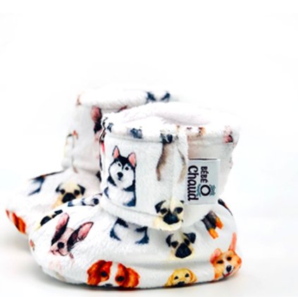 Chaussons chiens - bébé ô chaud - Boutique friperie le placard de Jeanne et cie