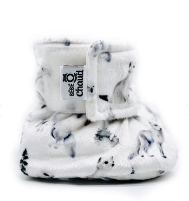 Chaussons faune artique - bébé ô chaud - Boutique friperie le placard de Jeanne et cie