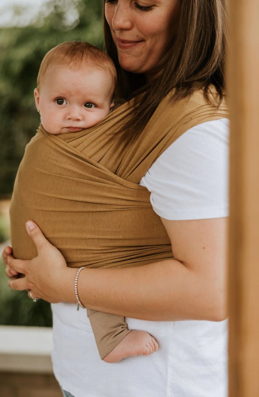 Écharpe de portage bambou Miel - Zak & Zoé - Boutique friperie le placard de Jeanne et cie