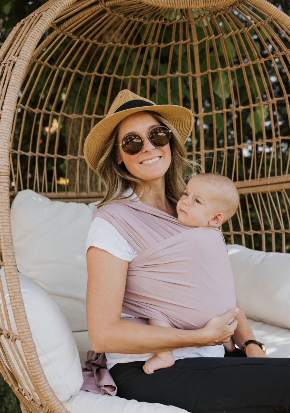 Écharpe de portage bambou Rose - Zak & Zoé - Boutique friperie le placard de Jeanne et cie