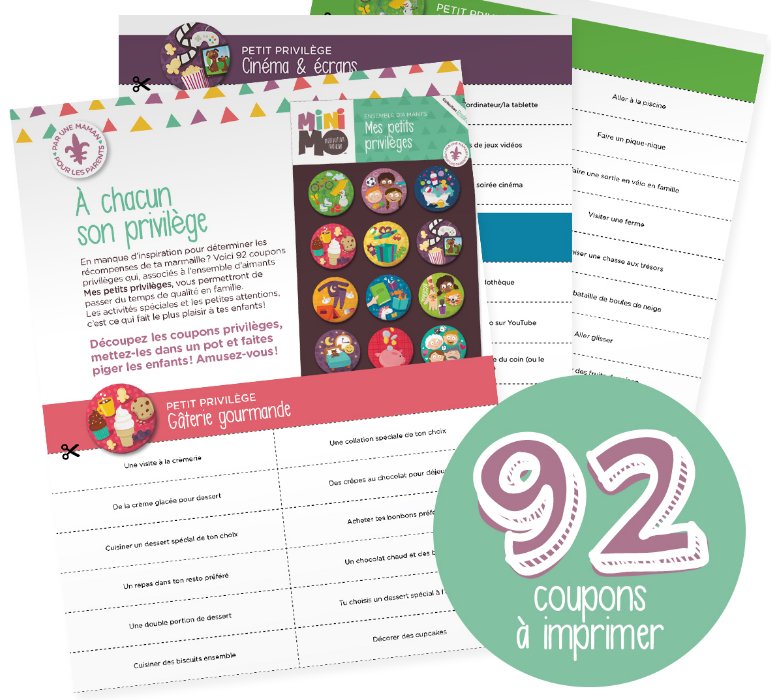 Mes petits privilèges 12 aimants - minimo - Boutique friperie le placard de Jeanne et cie