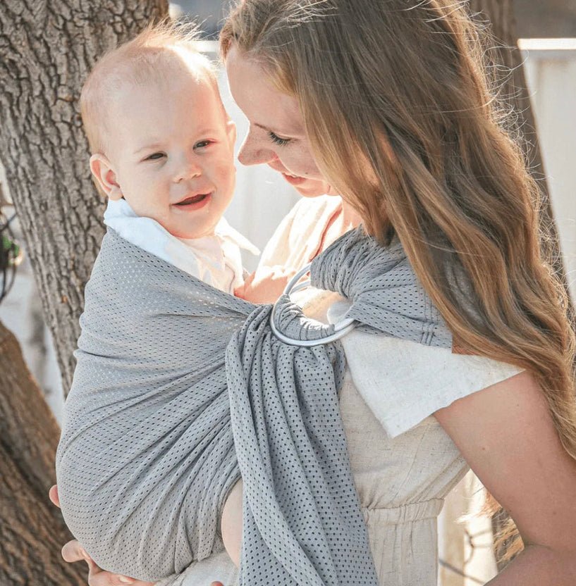 porte bébé ring sling breathe Gustine - Boutique friperie le placard de Jeanne et cie