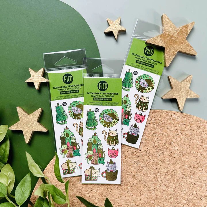 Tatouages temporaires Le chatpin de Noel Pico tatoo - Boutique friperie le placard de Jeanne et cie