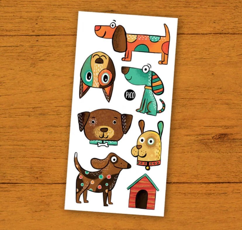 Tatouages temporaires Les chiens coquins Pico Tatoo - Boutique friperie le placard de Jeanne et cie