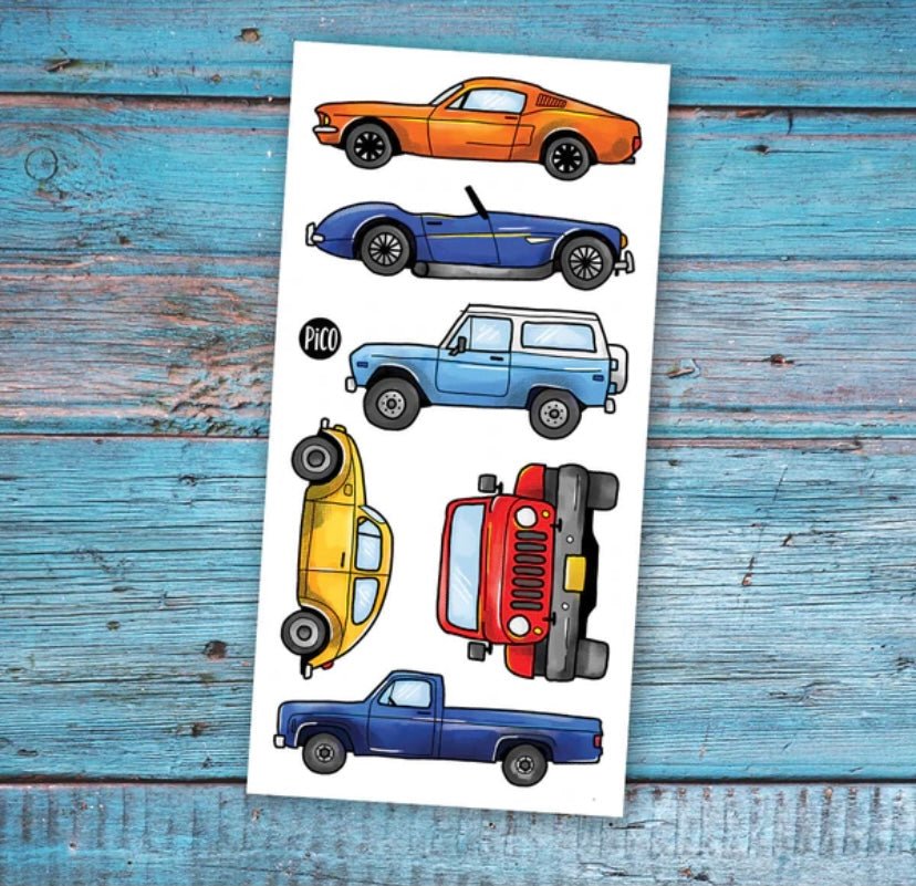 Tatouages temporaires Les voitures classiques Pico Tatoo - Boutique friperie le placard de Jeanne et cie