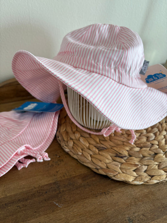 Chapeau floppy rose lignees *NEUF