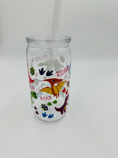 verre à paille en plastique Dino 16oz