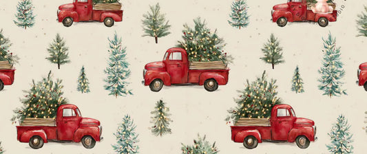 Couverture Minky - camions rouges