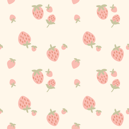 Couverture Minky - fraises vintages