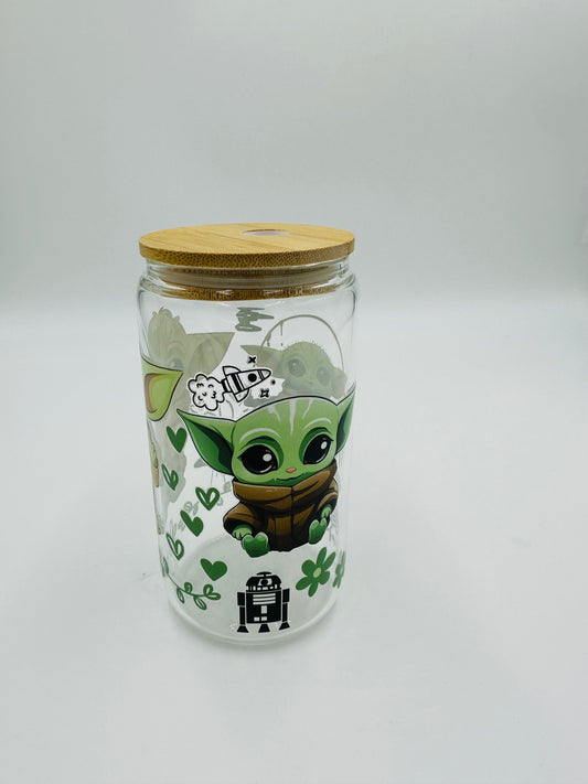 Verre à paille 16oz Bébé bonhomme vert Y