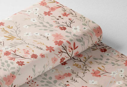 Couverture Minky - Fleurs roses