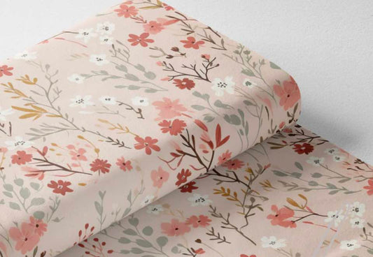 Couverture Minky - Fleurs roses