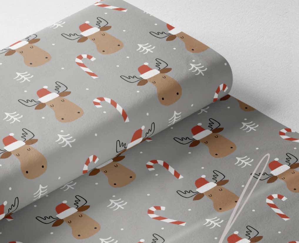 Couverture Minky - Renne gris