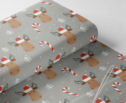 Couverture Minky - Renne gris