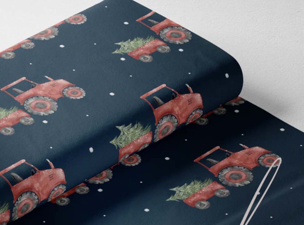 Couverture Minky - Tracteurs festifs