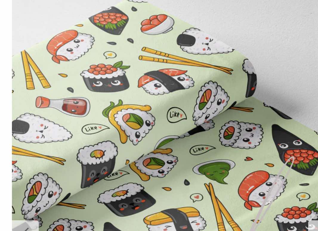 Couverture Minky - Sushi vert