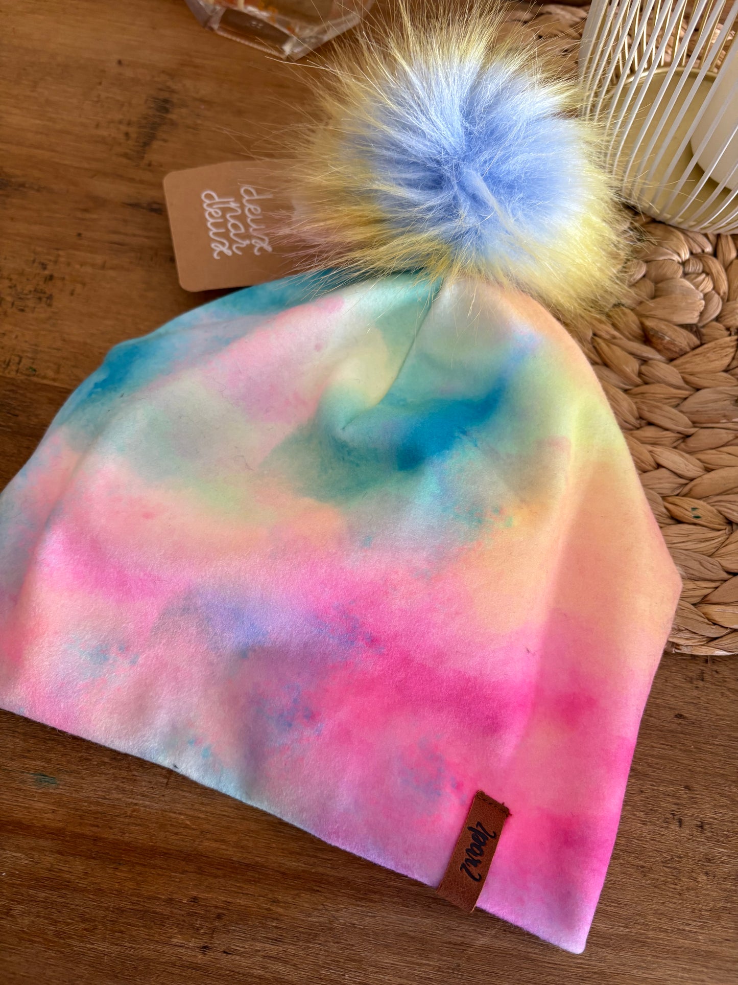 Tuque 7-14ans pompon amovible*NEUF