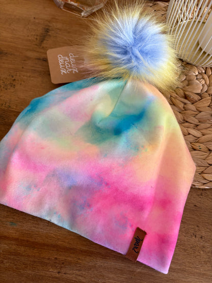 Tuque 7-14ans pompon amovible*NEUF