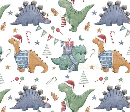Couverture Minky - Dino festifs bleu