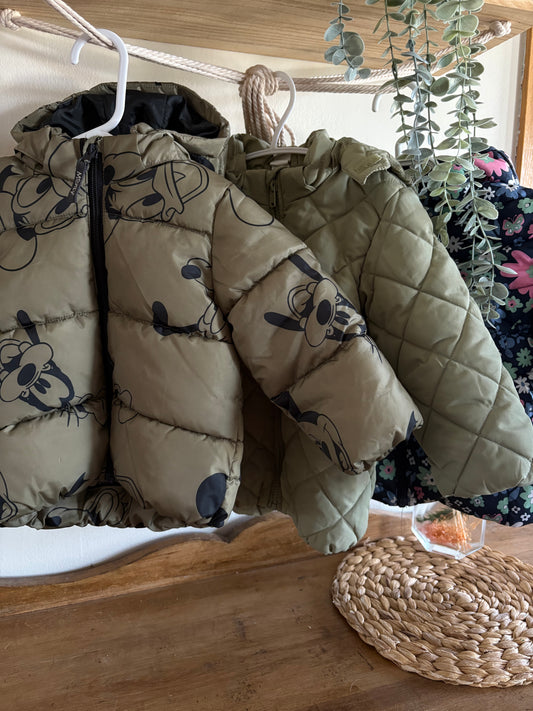 Manteau mi-saison Mickey 9-12m fait grand