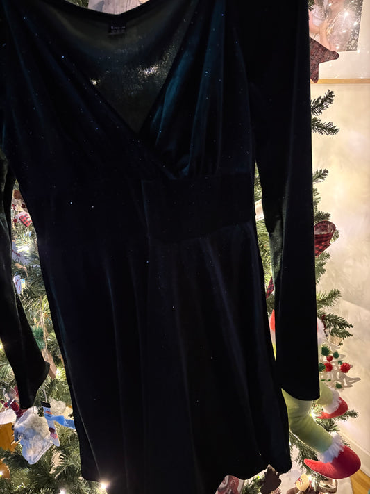 Robe velour brillante m (6) fait grande
