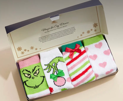 Ensemble cadeau de chaussettes (4)  «celui qui aimait gâcher Noël » adulte