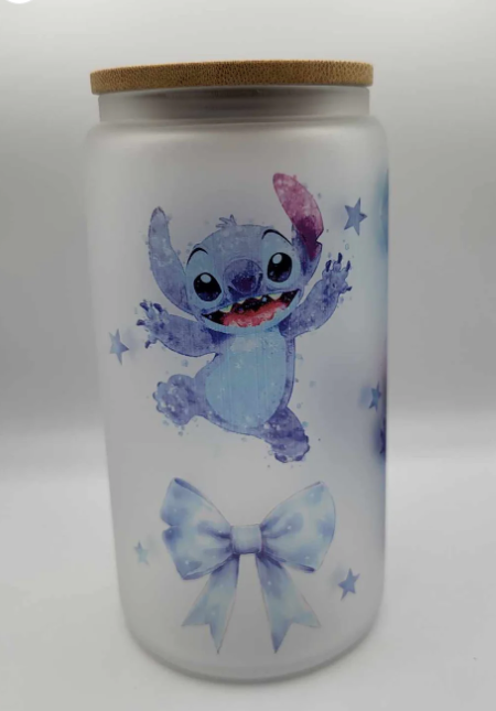 Verre à paille sublimation 16oz Personnage bleu