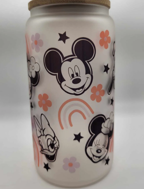 Verre à paille sublimation 16oz Souris et amis