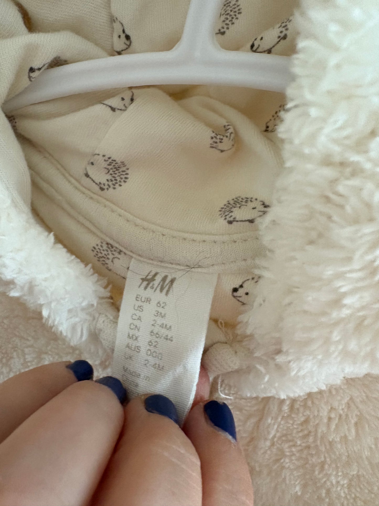 Manteau Onepiece ours 2-4m