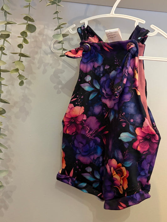 Salopette évolutive 6-18mois Fleuris mauve*NEUF