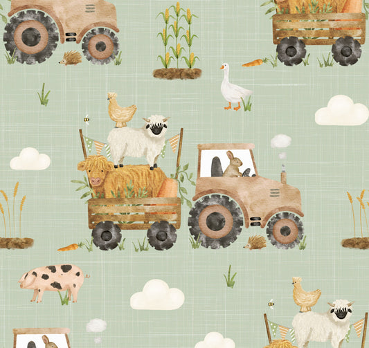 Couverture Minky - ferme sauge