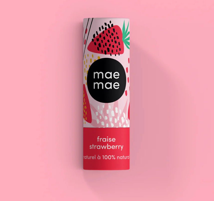 Baume à lèvre teinte naturel fraises - Maemae - Boutique friperie le placard de Jeanne et cie