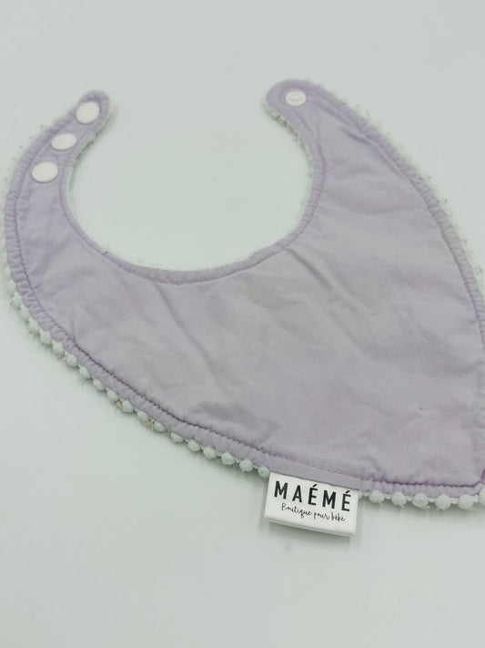 Bavoir Maémé Lavande - Boutique friperie le placard de Jeanne et cie
