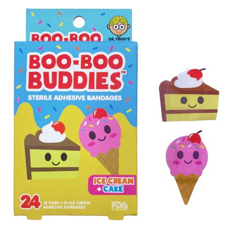 Boo Boo Buddies - Pansements - Crème glacéee et gâteau - Boutique friperie le placard de Jeanne et cie