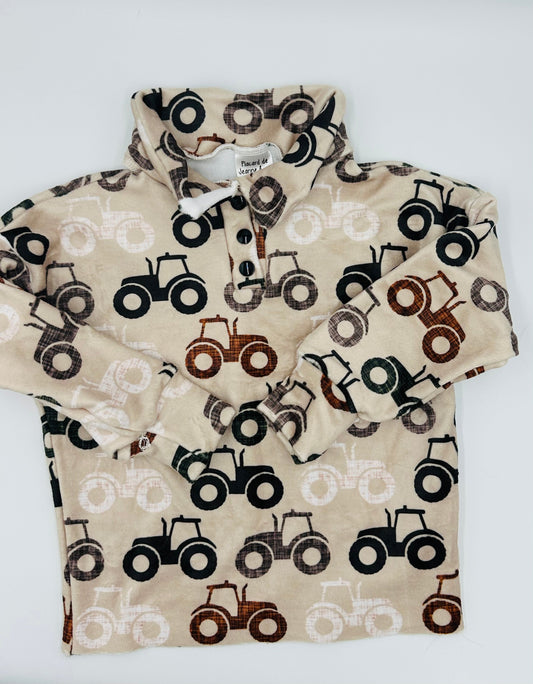 Chandail doux tracteurs 3ans - Boutique friperie le placard de Jeanne et cie