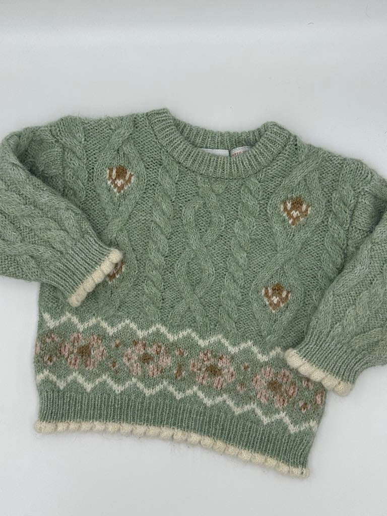 Chandail tricot 9 - 12m - Boutique friperie le placard de Jeanne et cie