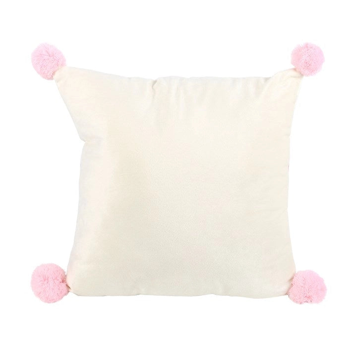 Coussin de Noêl imprimé voitures festives roses