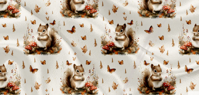 Couverture Minky - écureuils