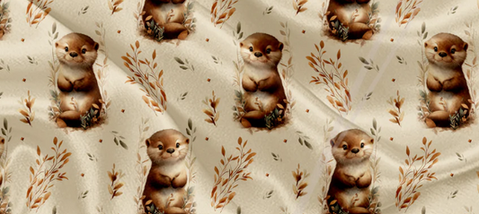 Couverture Minky - loutres