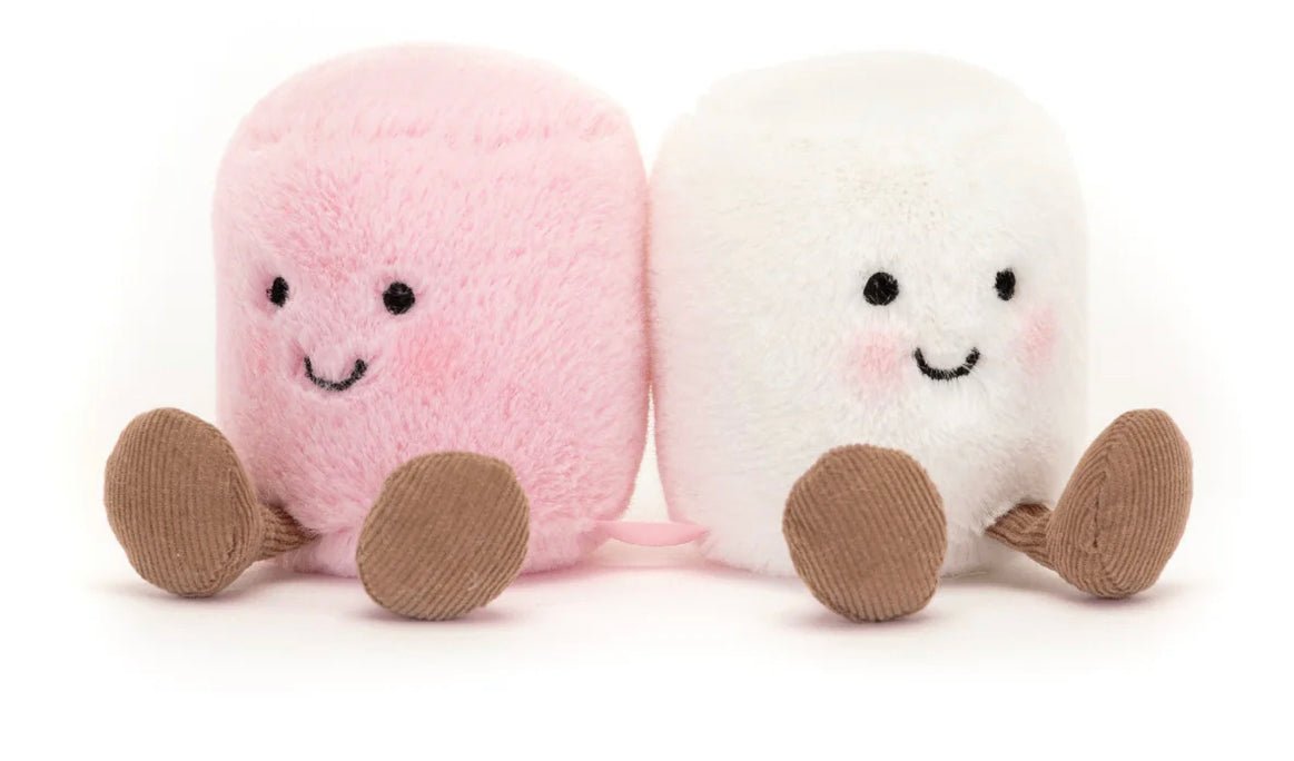 Peluche Guimauves Roses er blanches Jellycat - Boutique friperie le placard de Jeanne et cie