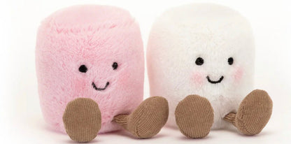 Peluche Guimauves Roses er blanches Jellycat - Boutique friperie le placard de Jeanne et cie