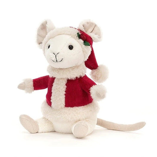 Peluche souris de Noël - Merry Mouse - Boutique friperie le placard de Jeanne et cie